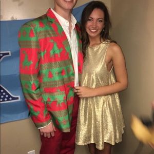 Gold sparkly shift dress